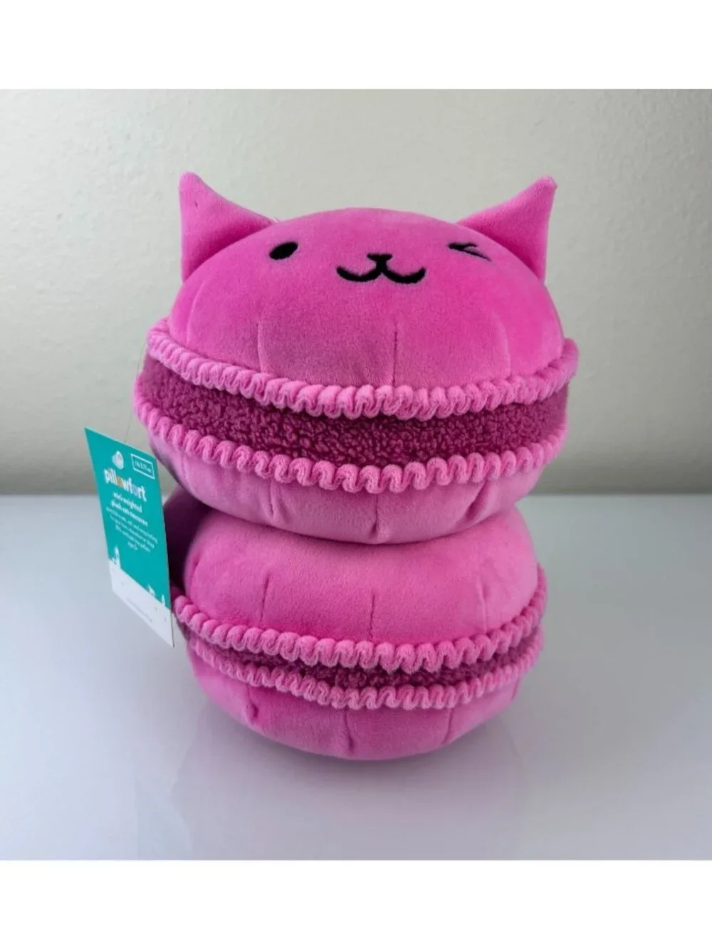Pillowfort Mini Weighted Cat Macaron Cookie Plush Comfort Stuffed Animal 1lb 4oz